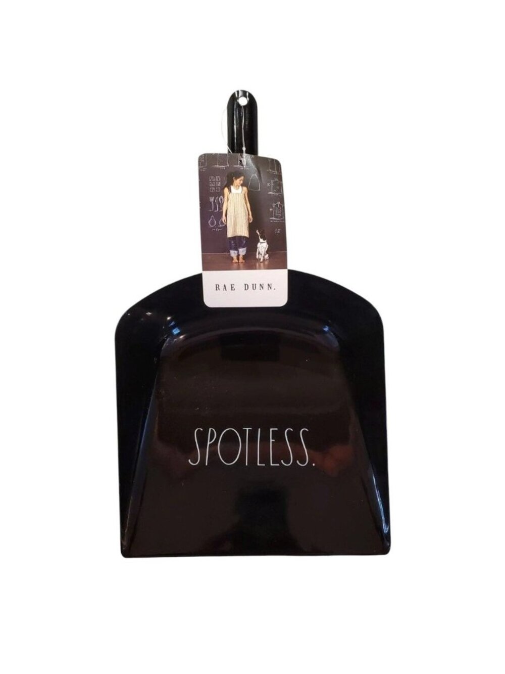 Rae Dunn Dustpan "SPOTLESS" by Design Styles Black Brand New with Tag